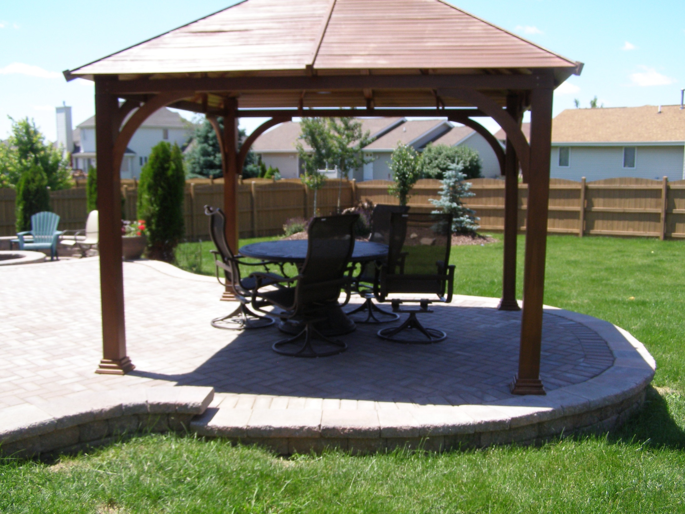 our landscape services include building gazebos and shade structures
