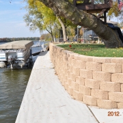 Rockford retaining wall built with interlocking pavers.
